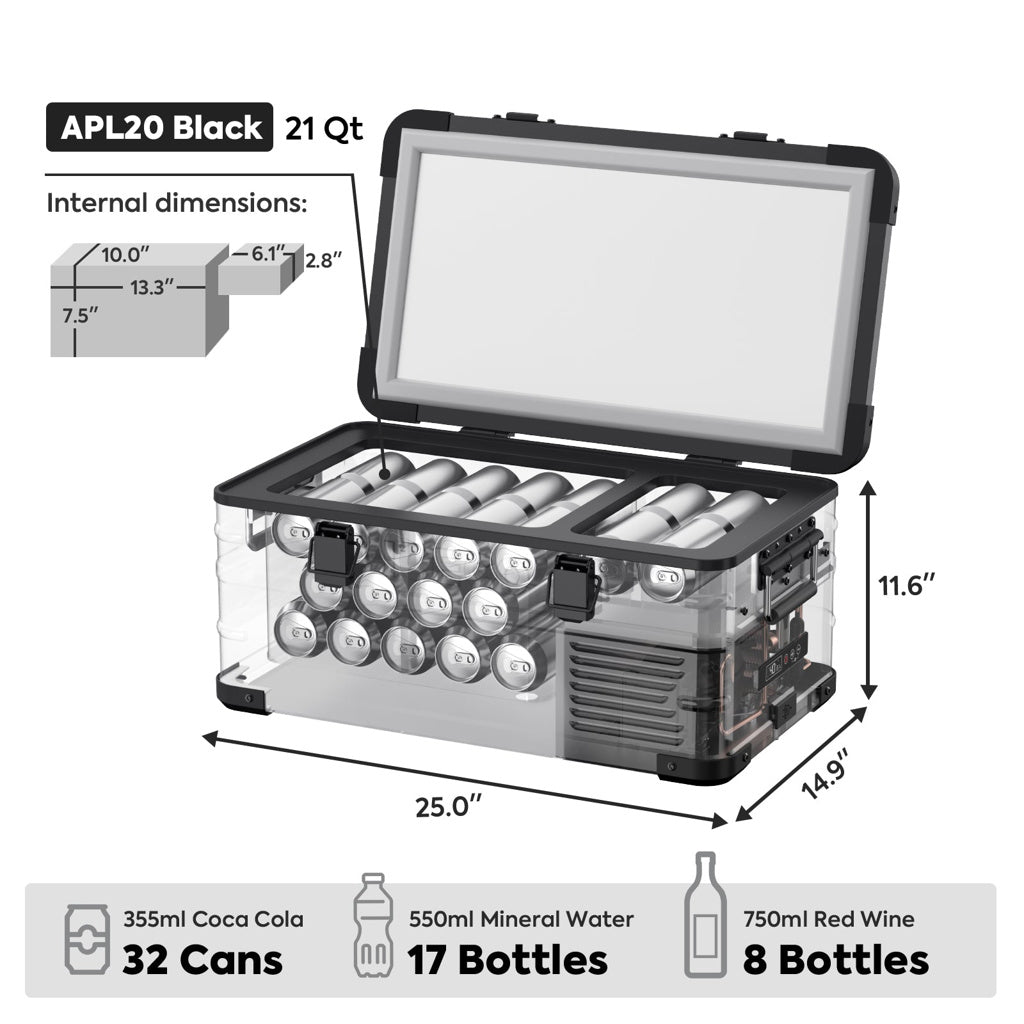 Réfrigérateur/Congélateur ICECO APL20 20L Black - Portable & Connecté sur Xperts4x4 Accessoires 4x4 Off-Road