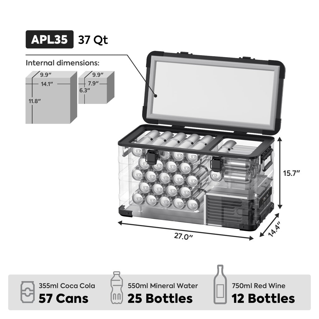 Refrigerateur/Congelateur ICECO APL35 35L Single Zone - Black sur Xperts4x4 Accessoires 4x4 Off-Road