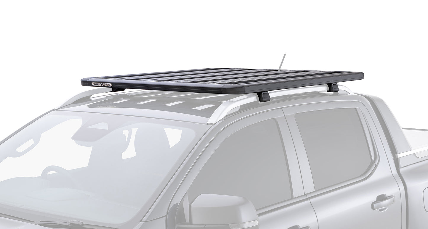 Kit galerie de toit Rhino-Rack Pioneer 6 1500x1380mm avec pieds RX100, compatible pour véhicules tout-terrain.