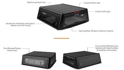 Hardtop Jeep Gladiator JT 2019+ | Alu-Cab Contour | Aluminium Noir sur Xperts4x4 Accessoires 4x4 Off-Road