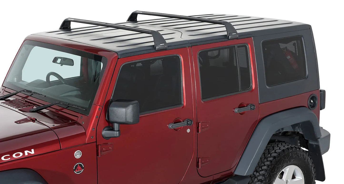 Kit de 2x Barres de toit Vortex SG Black - Rhino Rack - Jeep JK/JL/JT 4 portes sur Xperts4x4 Accessoires 4x4 Off-Road