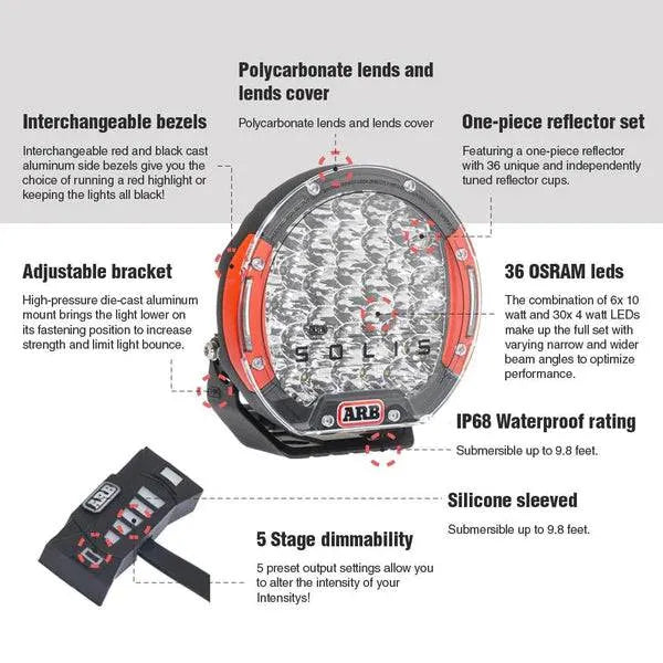 Phare LED Intensity Solis 36 - ARB - Faisceau Large (unité) sur Xperts4x4 Accessoires 4x4 Off-Road