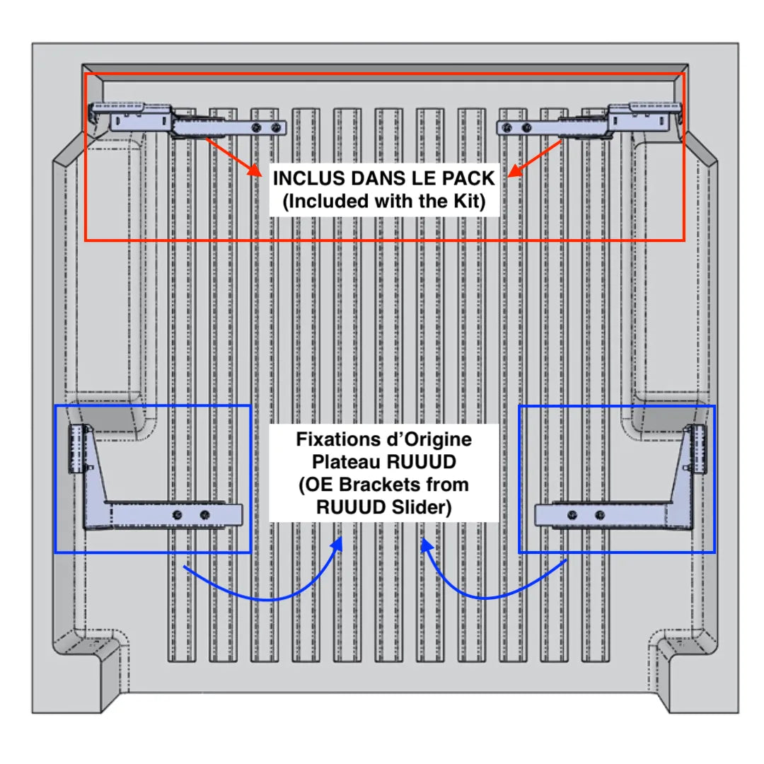 Fixations pour Plateau Coulissant RUUUD pour Ford Ranger/Raptor & VW Amarok 2023+ sur Xperts4x4 Accessoires 4x4 Off-Road