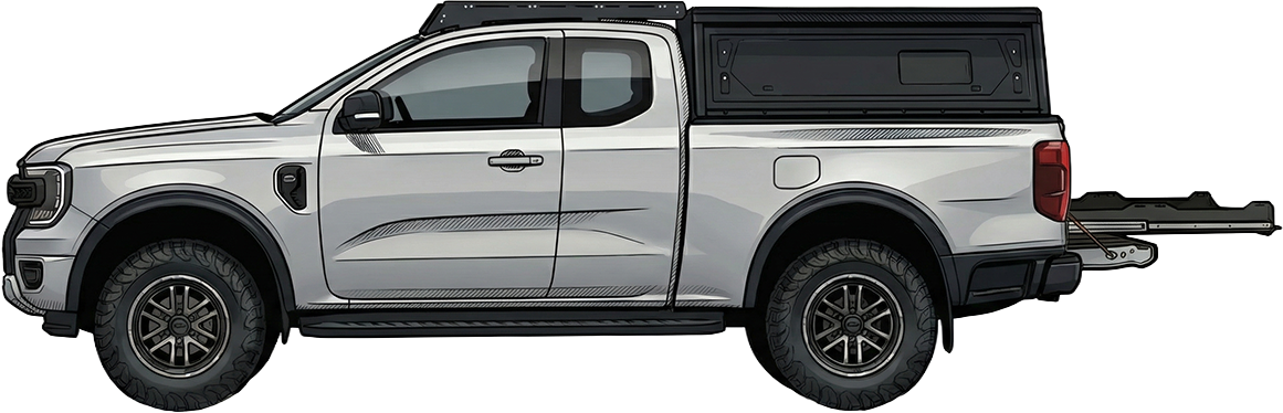 Plateau Coulissant Ford Ranger T9 Extra Cabine Predator Offroad sur Xperts4x4 Accessoires 4x4 Off-Road