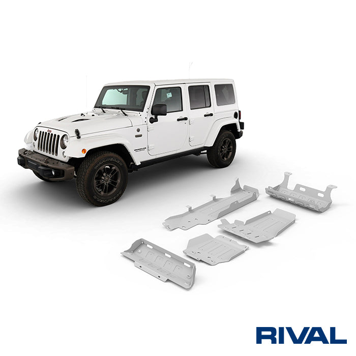 Kit Protections Inférieures Jeep Wrangler JK 2007-2018 Aluminium 6mm - Rival4x4 sur Xperts4x4 Accessoires 4x4 Off-Road