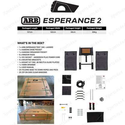 Tente de Toit ARB Esperance V2 - Coque Rigide ABS sur Xperts4x4 Accessoires 4x4 Off-Road