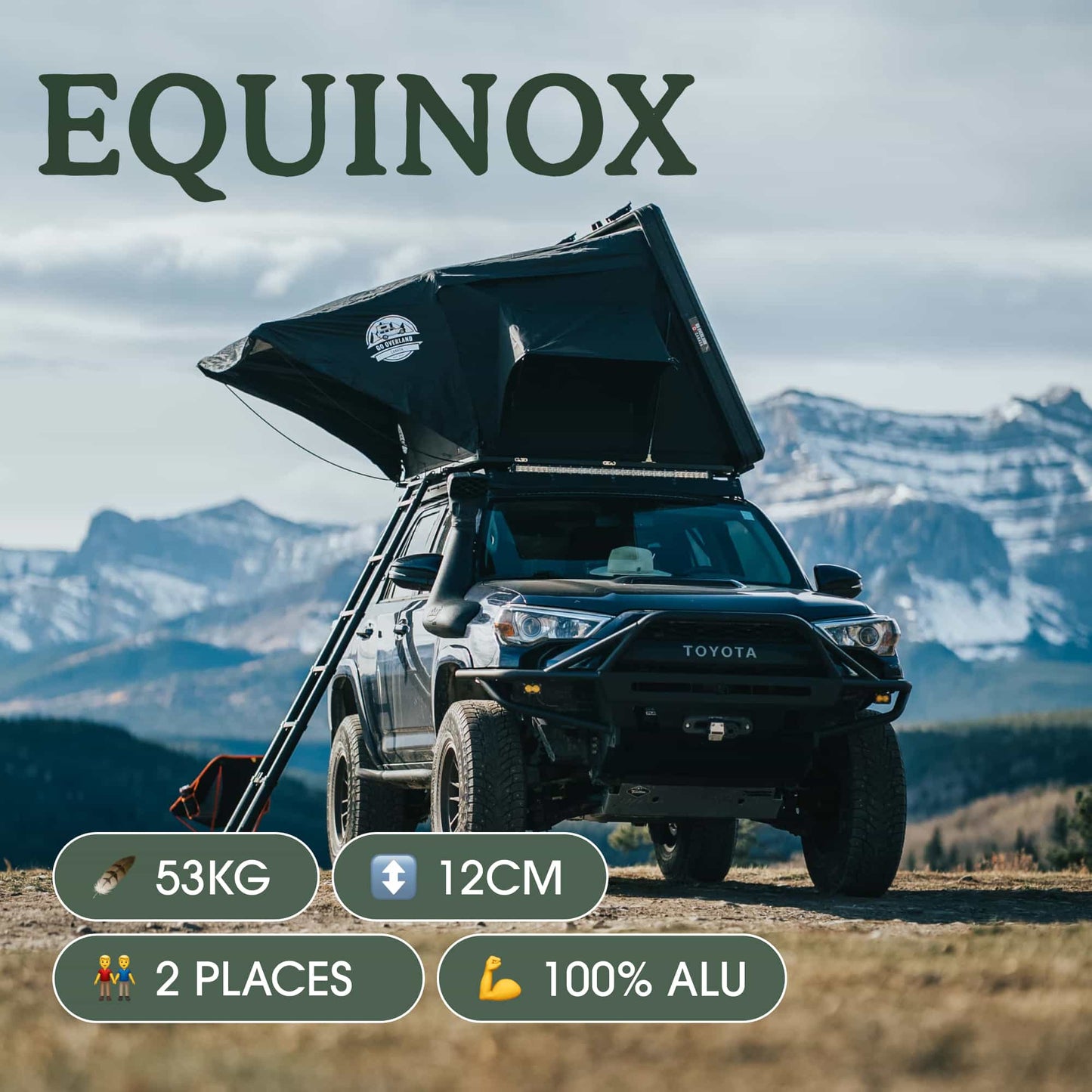 Tente de Toit EQUINOX 2 Places Go Overland Canada – Aluminium sur Xperts4x4 Accessoires 4x4 Off-Road