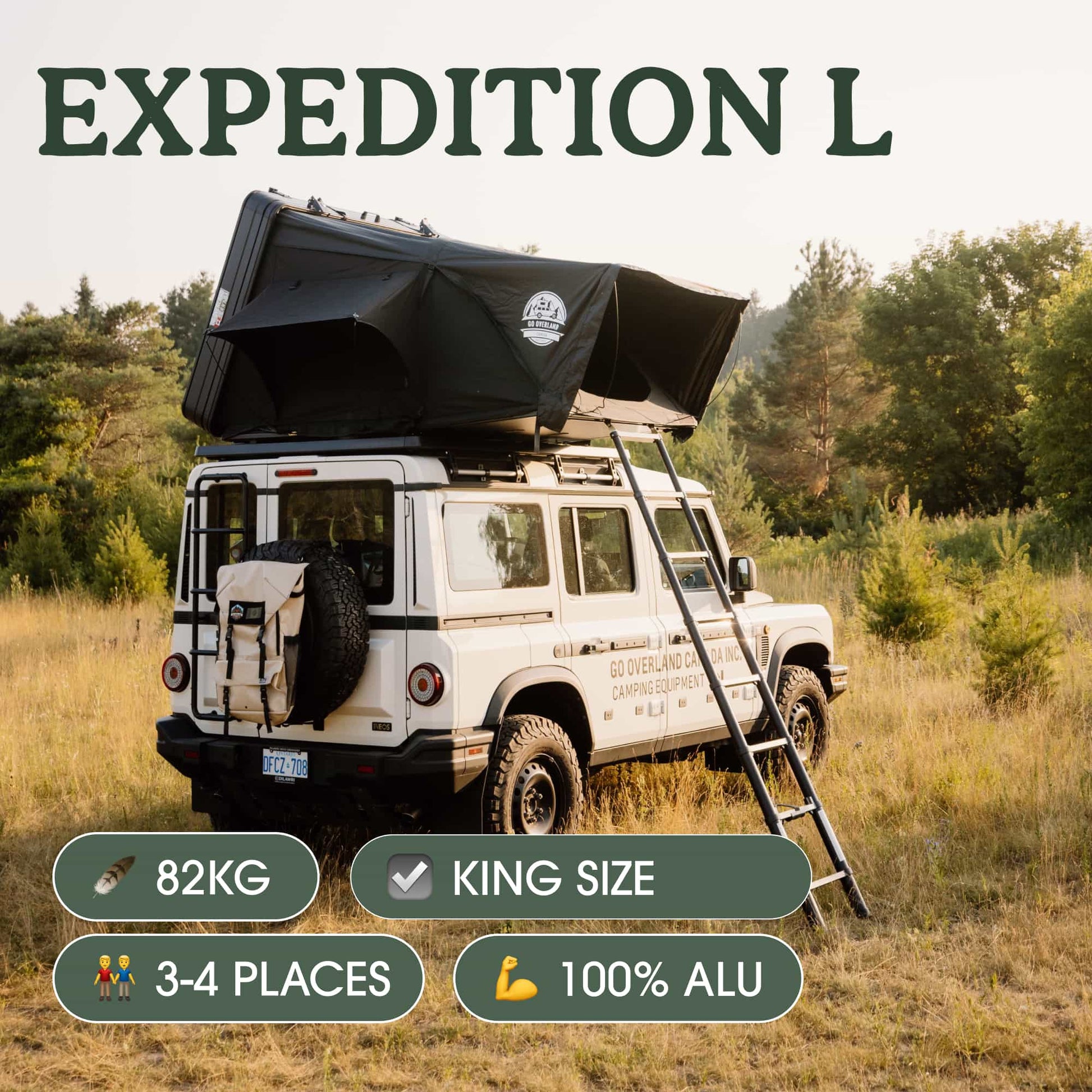 Tente de Toit Expedition L Aluminium – 3-4 Places