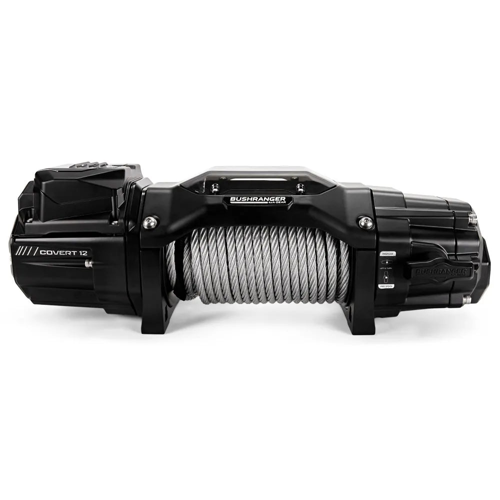 Treuil COVERT 12 Bushranger | 12V | 5443 KG | Cable Acier sur Xperts4x4 Accessoires 4x4 Off-Road