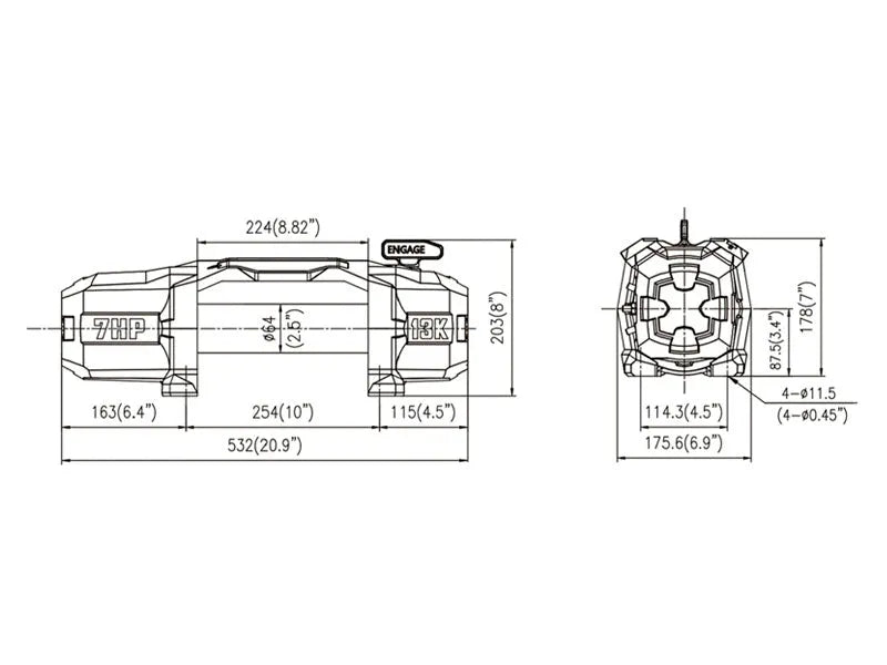 Treuil T-MAX EWI13000S TITAN FORCE VIEW | 5.9T | Câble Synthétique | 12V sur Xperts4x4 Accessoires 4x4 Off-Road