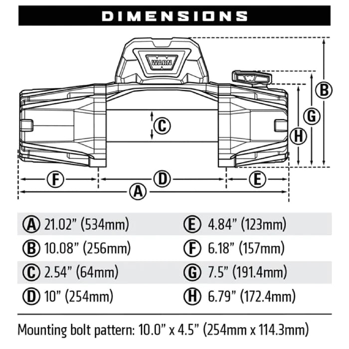 Treuil WARN VR-EVO 8 | 3.6 Tonnes | 12V | acier 103250 Warn