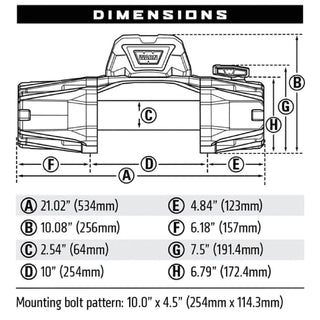 Treuil WARN VR-EVO 10 S | 4.5 Tonnes | 12V | Synthetique Warn 103253 Xperts4x4